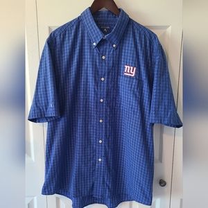 NY Giants Button Up Short Sleeve Top